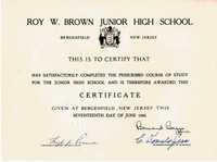 Roy Brown Certif.